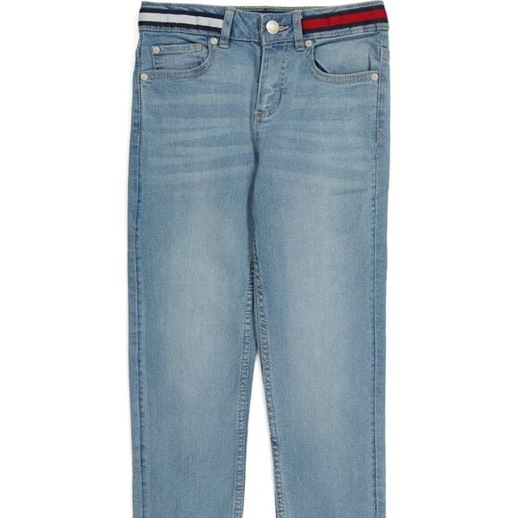 NEW Tommy Hilfiger sz 10 Girl Relaxed Straight Leg Jeans with Red White Blue - Picture 2 of 7